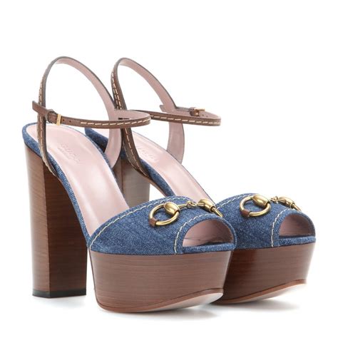 gucci sandal heels uk|Gucci denim sandal.